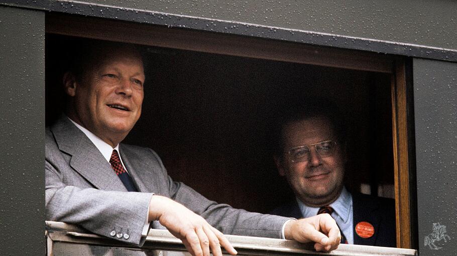Willy Brandt zusammen mit Günter Guillaume im Sonderzug