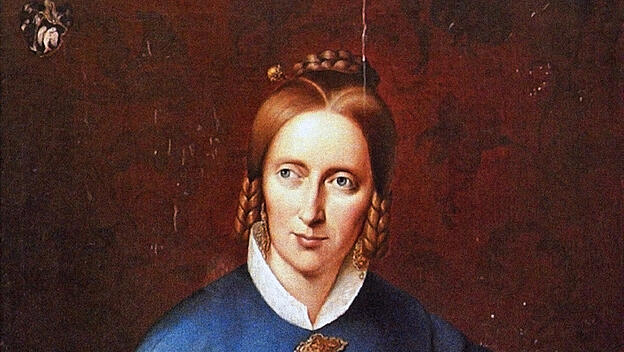 Sie gehörte zu Carl Schmitts literarischen Vorbildern: Annette von Droste-Hülshoff (1797-1848, Porträt von Johann Sprick).