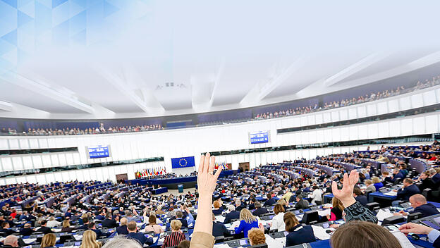 Blick in den Sitzungssaal des Europäischen Parlaments