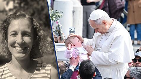 Papst Leo mit Kindern auf dem Petersplatz