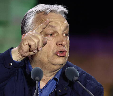 Viktor Orban bei seinem letzten Wahlkampfauftritt am 11. April.