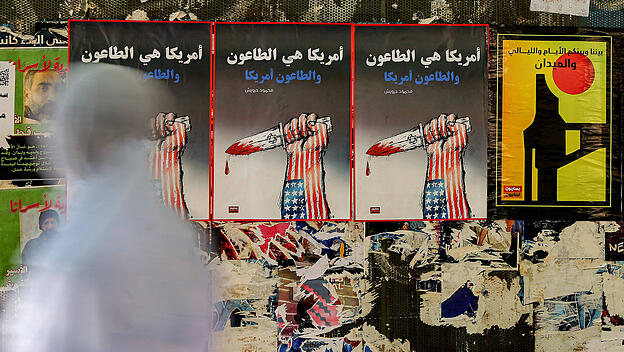 Anti-US-Propaganda in Libanons Hauptstadt Beirut
