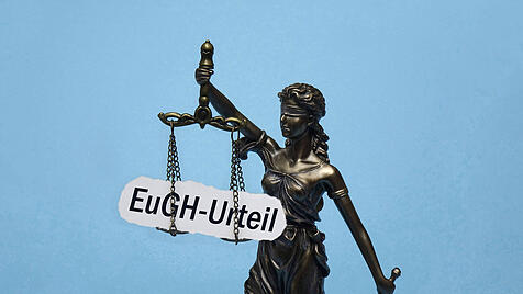 Justitia und Schriftzug EuGH-Urteil