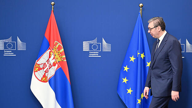 Serbian President Aleksandar Vucic in Brussels