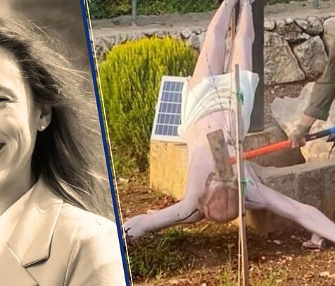 Durch einen israelischen Soldaten geschändete Christus-Statue