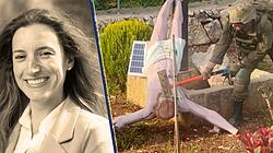 Durch einen israelischen Soldaten geschändete Christus-Statue