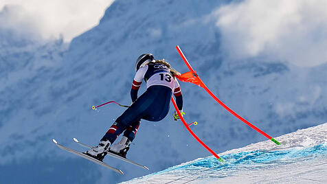 Lindsey Vonn bei ihrem Sturz in der olympischen Abfahrt