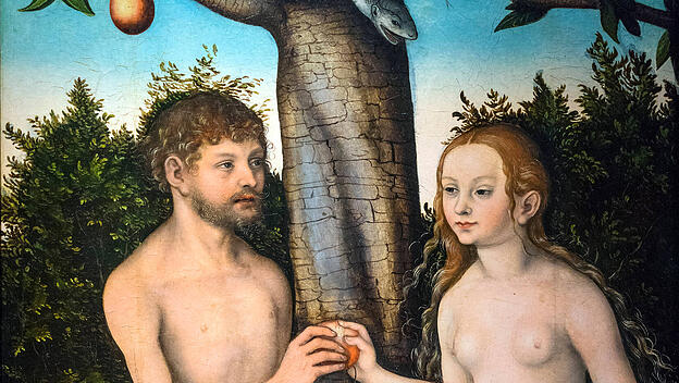 Adam und Eva, Gemälde von Lucas Cranach dem Älteren, 1528