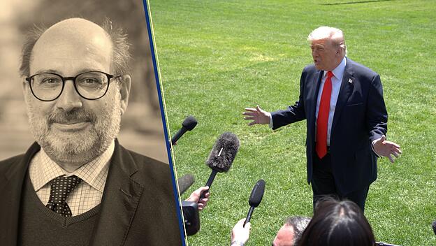 US-Präsident Donald Trump spricht mit Journalisten