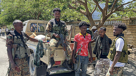 Regierungsnahe Milizen in Mekelle, der Hauptstadt der Region Tigray im Norden Äthiopiens