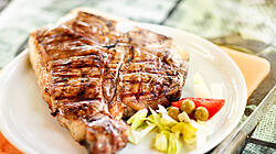 Grilled or barbecued Florentine steak on a plate